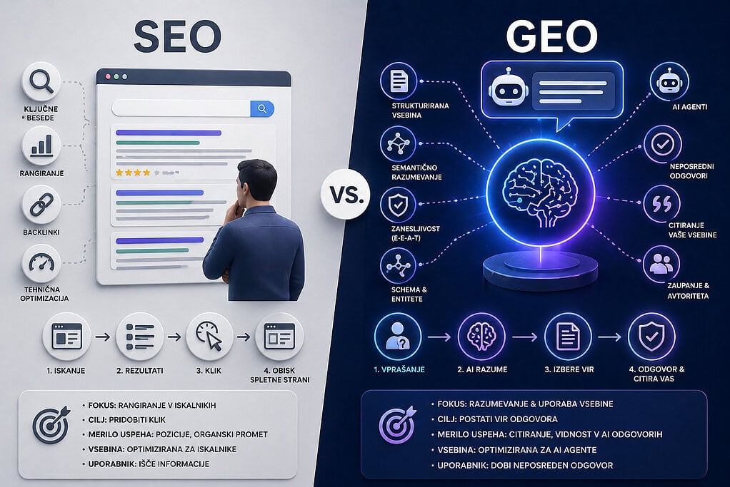 Razlike med SEO in GEO