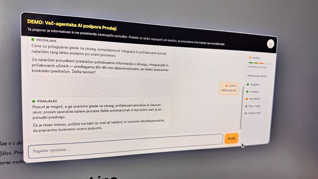 Avtomatizacija PRODAJE z AI agenti? Preverite demo v živo