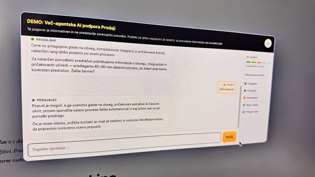 Avtomatizacija PRODAJE z AI agenti? Preverite demo v živo